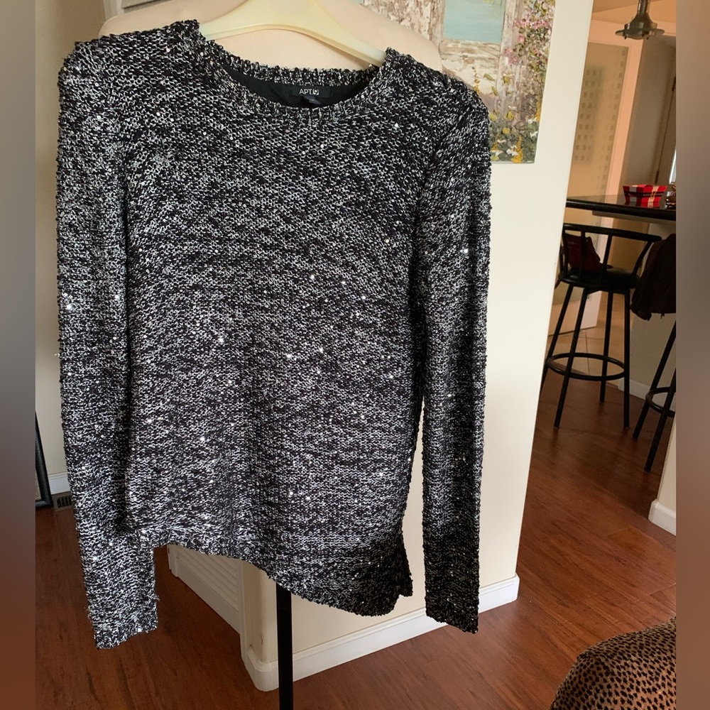 Apt. 9 Monochrome sequin Knit Top, perfect for parties